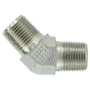 45 deg Elbow, 1/8 in MPT x 1/8 in MPT, Steel