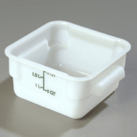 Carlisle StorPlus White 2 qt Square Food Storage Container