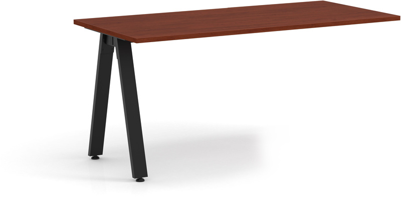 Signature Desk Return 24" x 48" - Cherry with Black Metal Legs