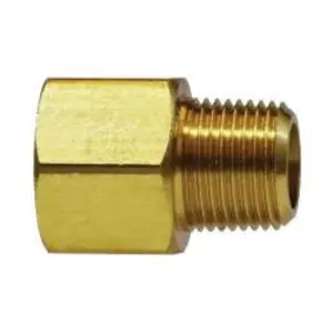 Extender Adapter, 3/8-in FNPTF x 1/4-in MNPTF, 1-1/4 in, Brass