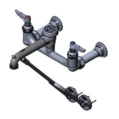 T&S Brass B-0655-RGH Service Sink Faucet 8" Centers-Adjustable from 7-3/4" to 8-1/4"
