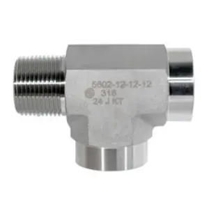 Run Tee, 1/2-in Male NPTF x 1/2-in Female NPTF x 1/2-in Female NPTF, 316 Stainless Steel