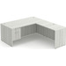 CLALD2045- Classic L-Shape Desk 71" W x 36" D with 42" Return and Box/File Pedestal- Silver Birch
