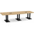 12' Classic Boat Shape Conference Table with Palmer Base - Aspen Top, Black Base
