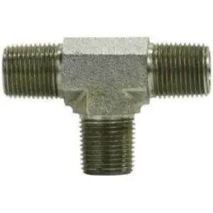 Pipe Tee, 1 in MPT x 1 in MPT x 1 in MPT, Steel