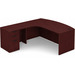 CLALD1008L- Left-Handed Bowfront L-Desk 71" W x 36" D with 47" Return and Box/Box/File Pedestal- Mahogany