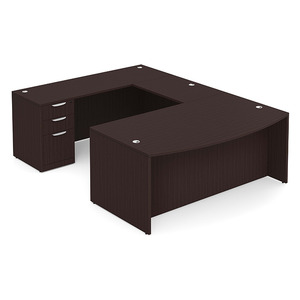 CLAUD2002 Executive Bowfront 71" x 112" Desk- Mahogany