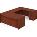 CLAUD1012R- Right-Handed Classic U-Shape Bowfront Executive Workstation 71" W x 107" D with Box/Box/File Pedestal- Cherry