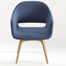 CHK68088BLU0701 - SARON GUEST CHAIR - Blue with wood base