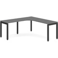 Elements Radius Desk 72" x 72" with Left Return - Newport Grey with Black Legs