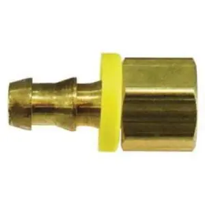 Straight Adapter, 1/4-in Push-On Hose Barbed x 1/4-in FIP, Brass