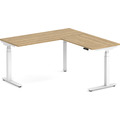 Enhance Electric Height-Adjustable L-Shape Desk 60" X 60" - Aspen with White Base