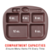 Cook's Five Star Tray Compartment Sizes