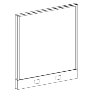 P3936 POWER Webb Panel - 39"H x 36"W Aspen Fabric, Silver 