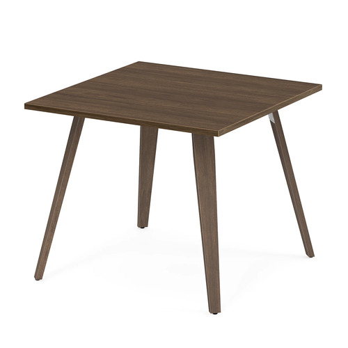 Signature Square Meeting Table 36" - Modern Walnut with Wood Legs