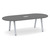 8' Signature Racetrack Conference Table with Metal VA Legs - Newport Gray Top, Silver Base