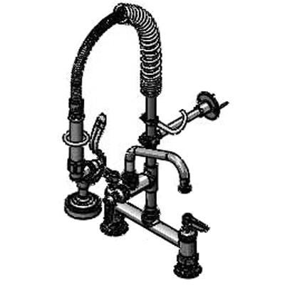 T&S Brass MPZ-8DLN-06 Mini Pre-Rinse Unit 8" Deck Mount Base Faucet
