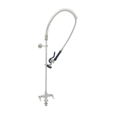 T&S Brass S-0113-B EverSteel Pre-Rinse Faucet, Wall Mount, 6" Ad