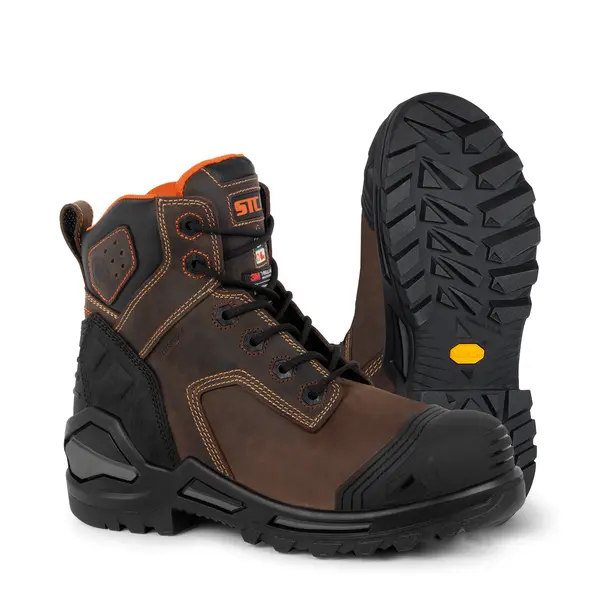 STC 29106 - Blade6 CSA 6" Waterproof Leather Work Boots Vibram Megagrip Pro - Brown