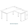 Elements L-Shape Desk 66" x 60" x 30"D - Espresso with Silver Legs