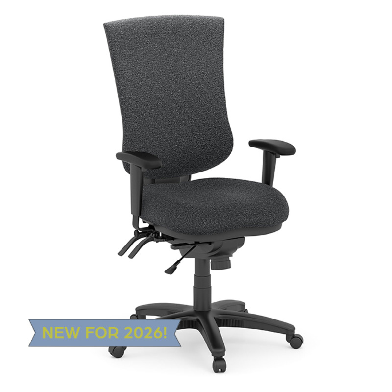 8014 Multi-Function Task Chair - Charcoal Fabric