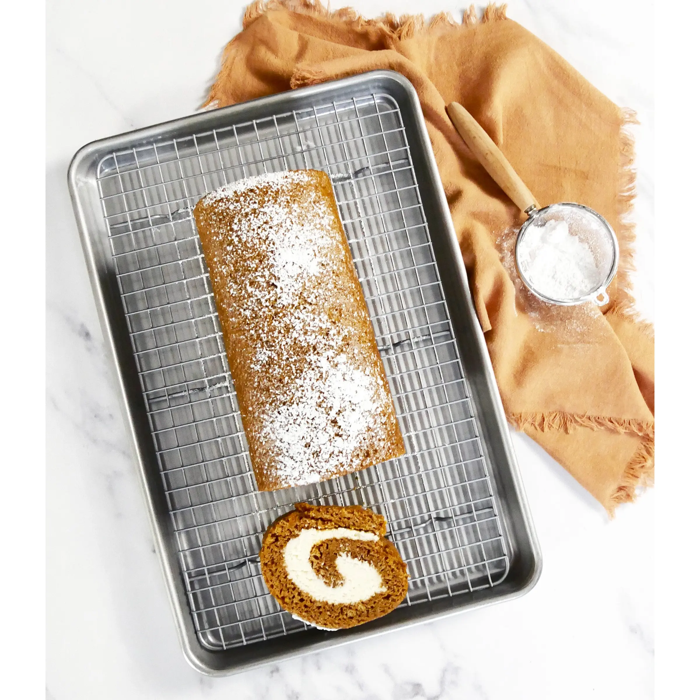 USA Pan Jelly Roll Pan with Baking Rack - Thumbnail 2