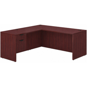 CLALD2045- Classic L-Shape Desk 71" W x 36" D with 42" Return and Box/File Pedestal- Mahogany