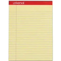 8.5 X 11" WIDE RULE WRITING PAD, YELLOW, 12/PK     UNV10630