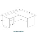Classic L-Shape Desk 72" x 60" with Box/File Pedestal - Cherry