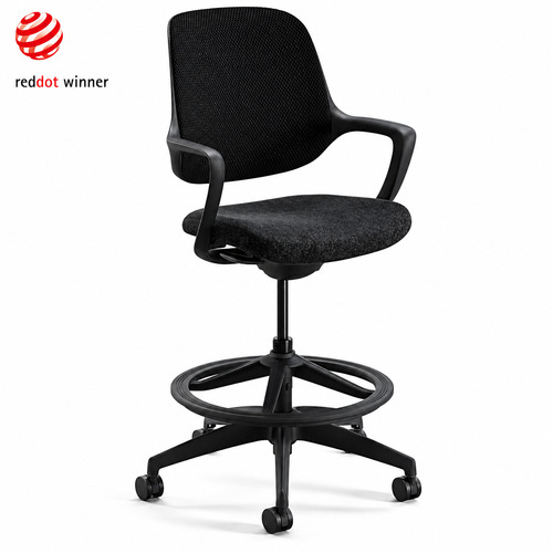 Niro Drafting Chair - Black