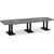 12' Classic Boat Shape Conference Table with Palmer Base - Newport Gray Top, Black Base
