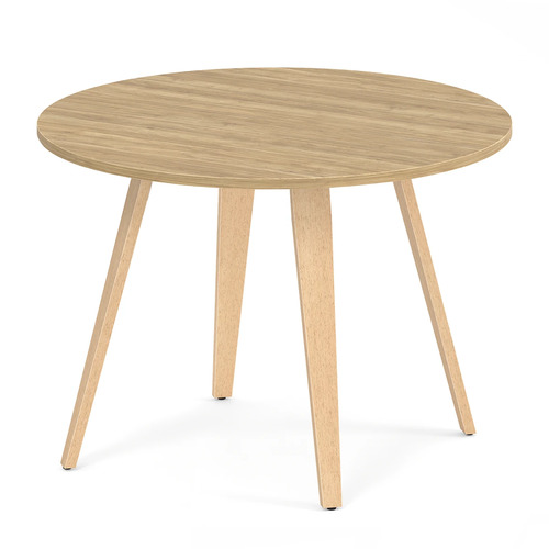 Signature Round Meeting Table 42" - Aspen with Natural Oak Wood Legs