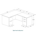 Classic L-Shape Desk 72" x 60" with 2 Full Pedestals - Aspen