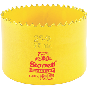 STARRETT FCH0258-G 2-5/8'' (67mm) Fast Cut Straight Pitch Bi-Metal Hole Saw