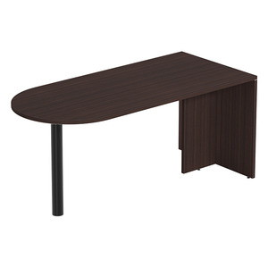 PL131 BULLET DESK w/POST - Espresso & Black