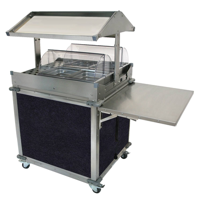 Cadco CBC-GG-2-L4 MobileServ® Deluxe Grab & Go Merchandising Cart 2-Sided Grab & Go Shelf On Top