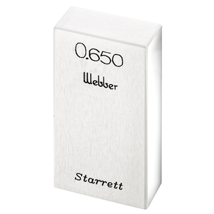 STARRETT RY .650 AA Rect. Ceramic Gage Block - .650 In., Grade AA