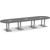 14' Classic Racetrack Conference Table with Palmer Base - Newport Gray Top, Brushed Silver Base