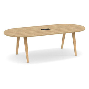 SIGRT3136N-WOOD - 8 ft. Signature Racetrack Conference Table with Wood VA Legs