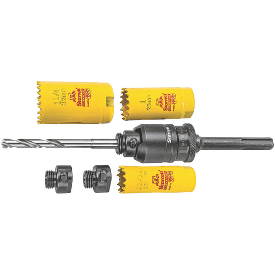 STARRETT A6-9 Kwik Change Arbor kit with Fast Cut hole saws