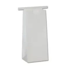 CW6 X940 3-3/8 X 2-1/2 X 7-3/4 WHITE DUPLEX BAG WITH TIN TIE, NO PRINT