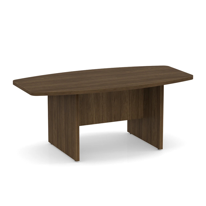 Classic Boat-Shape Conference Table 6 Ft - Modern Walnut