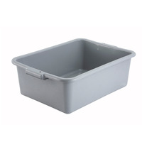 Winco PL-7G Dish Box, 1-Compartment, Polypropylene, Gray, NSF
