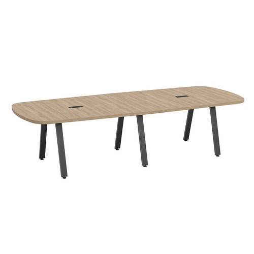 Signature Arena Conference Table 10 Foot - Aspen with Black Metal Legs