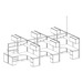WEBBTYP41- 67"H Six Person, Powered, Partial Glass Panel Workstation with Storage