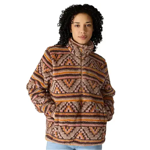 CARHARTT 106470 - Women's Loose Fit Fleece Pullover - 3 Warmest Rating - B Yellowtail Mountain Print Dark Sepia