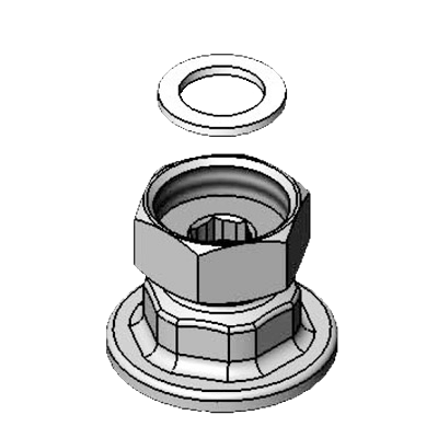 T&S Brass0AA Union Coupling Inlets Female Flanged 1/2" IPS Inlet