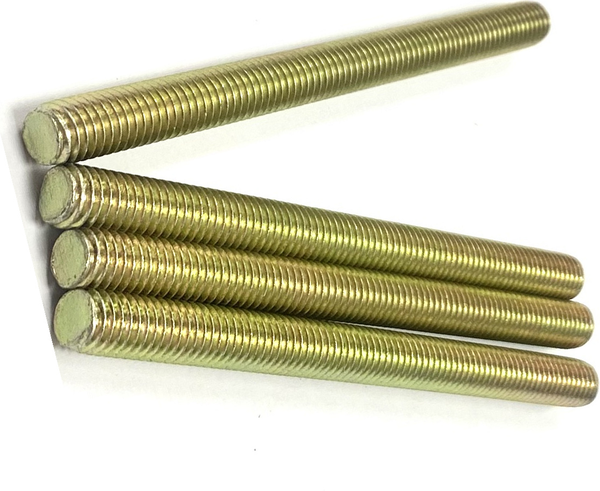 1/4" - 20 X 3 1/2" FULLY THREADED STRAIGHT ROD SAE J429 GR 8 ZINC TRIVALENT YELLOW