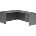Classic L-Shape Desk 77" x 60" with Box/File Pedestal - Newport Grey