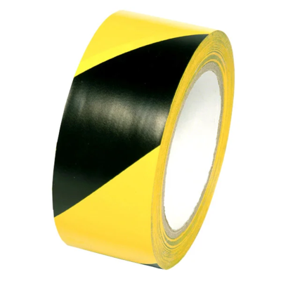 Hazard Warning Tape - 2" x 108' - Black/Yellow - Laminated